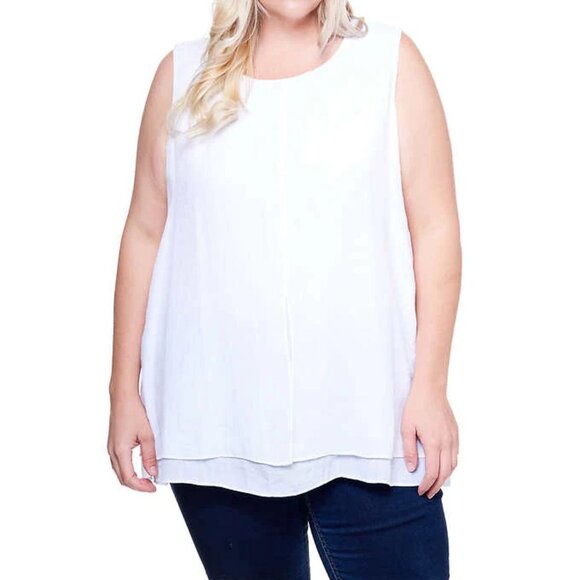 Cristina B Tops - NEW Cristina B Sleeveless Tunic - White